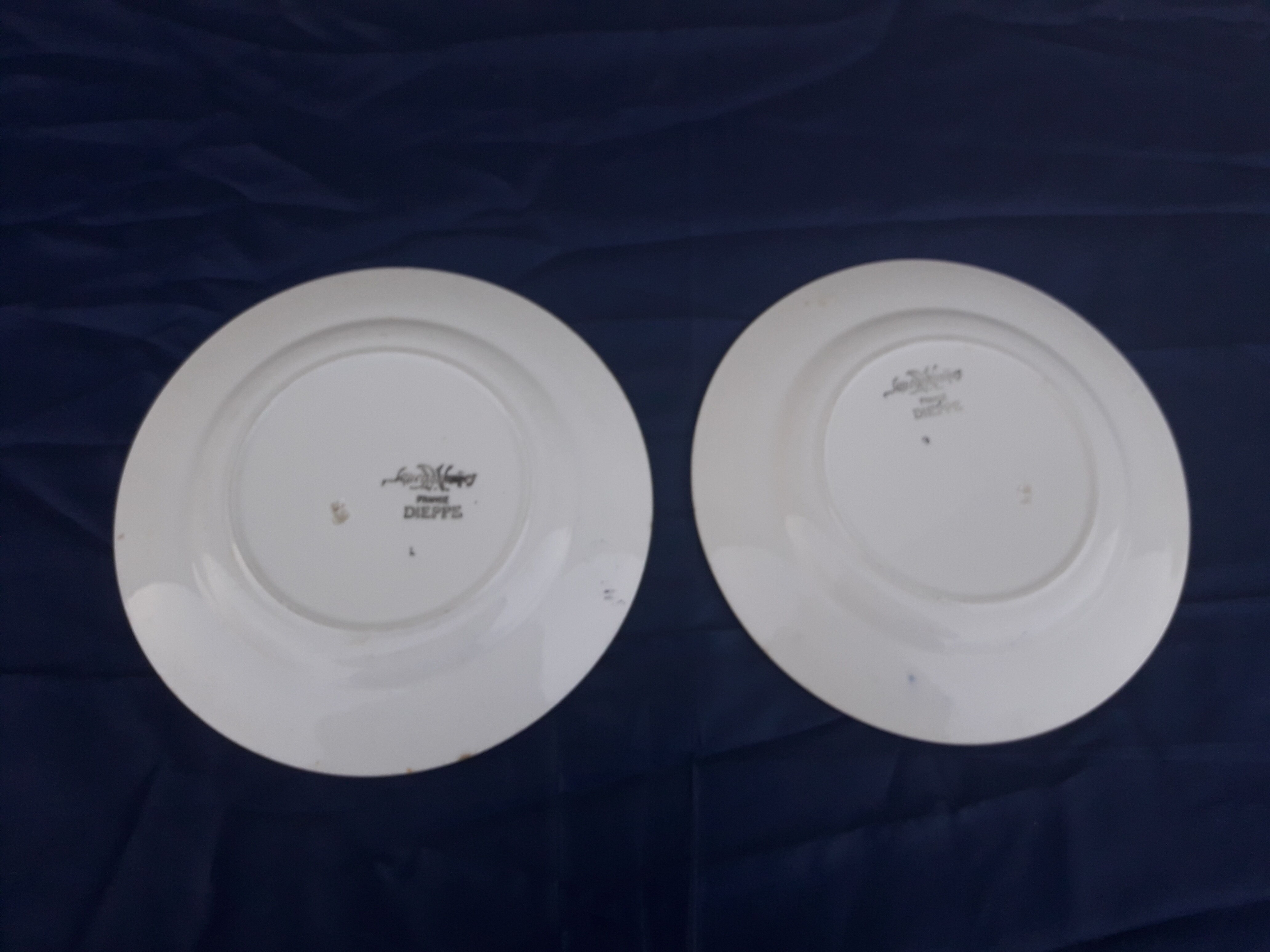 2 flat plates in Sarreguemines model Dieppe diam 20 cm