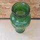 Old green molded glass vase vintage grape cluster decor