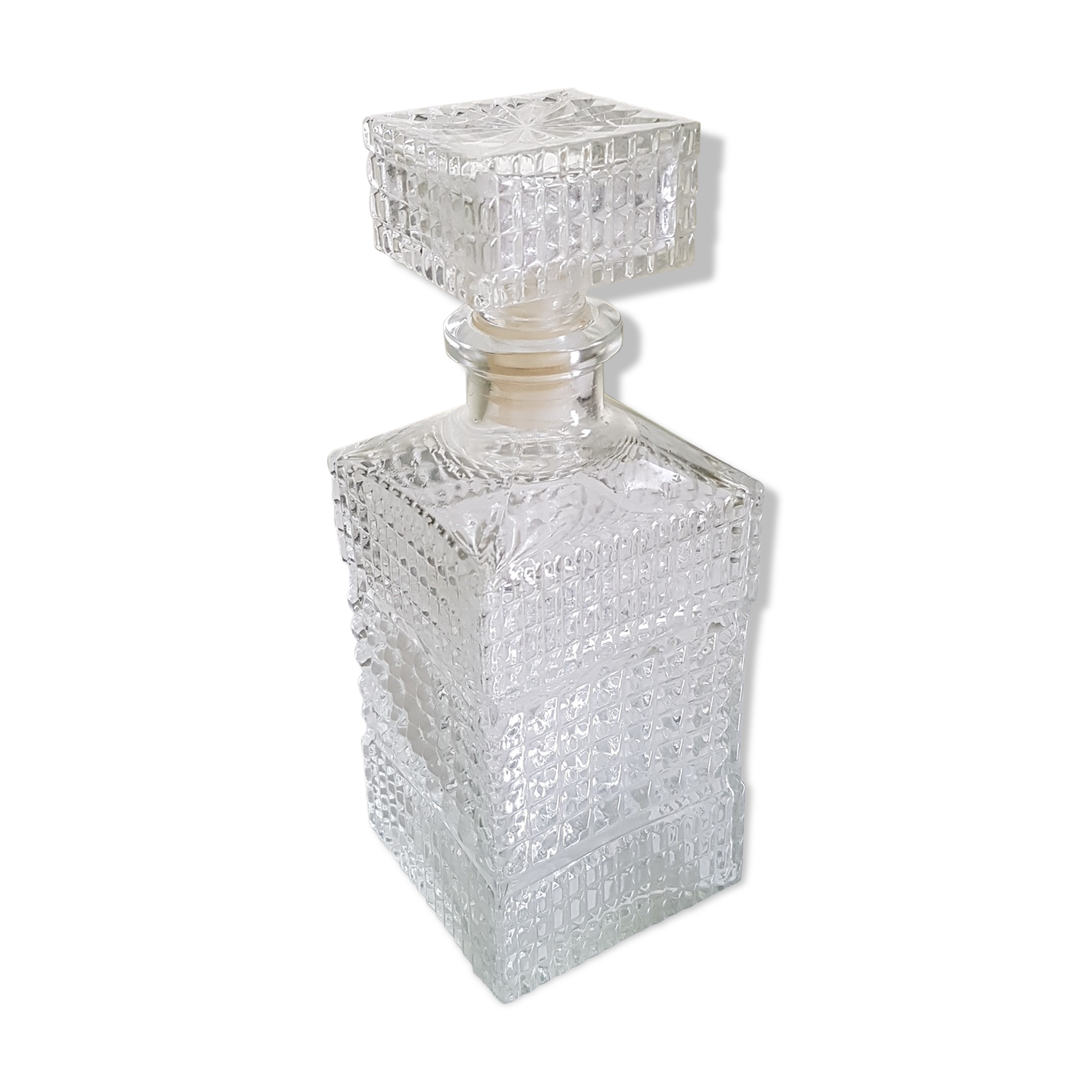 Square glass whiskey carafe