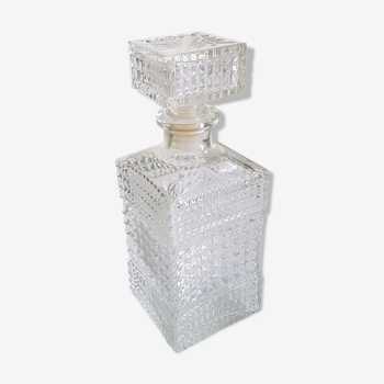 Square glass whiskey carafe