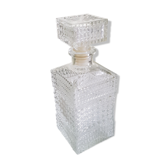 Square glass whiskey carafe