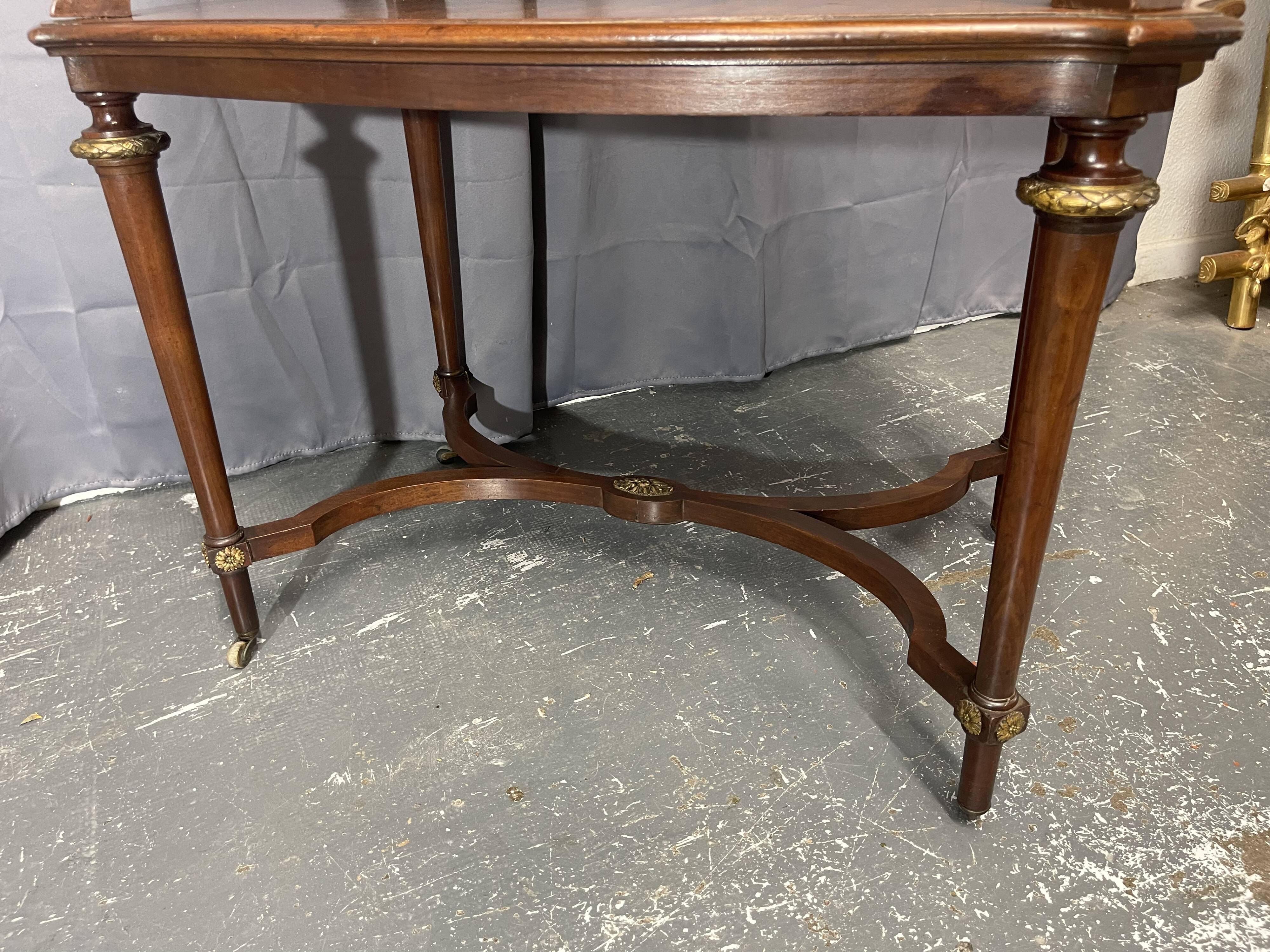 Tea table, marquetry living room table, early 20th century