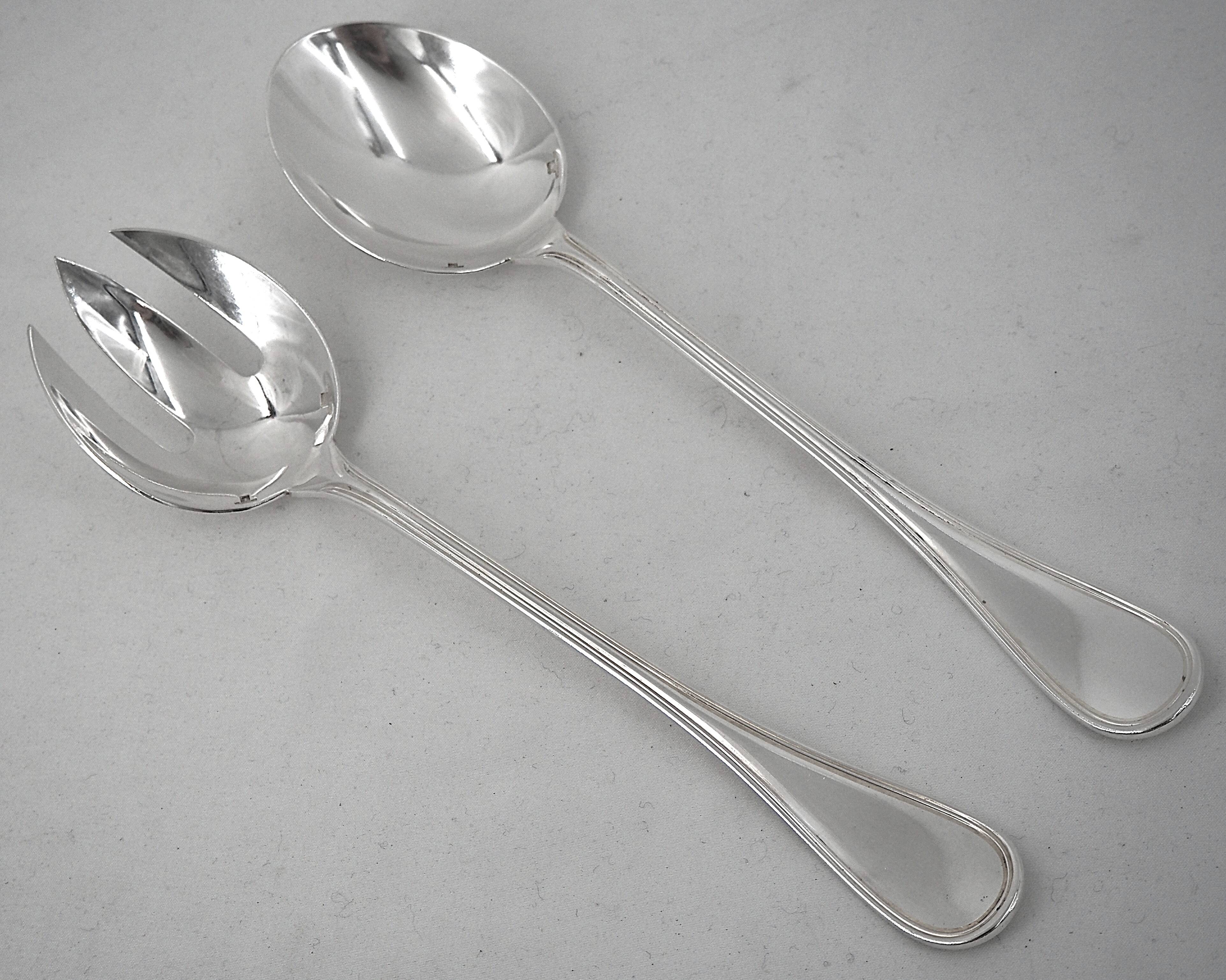 Christofle Albi lot of 7 pieces serving dish salad server cake slice sugar tongs