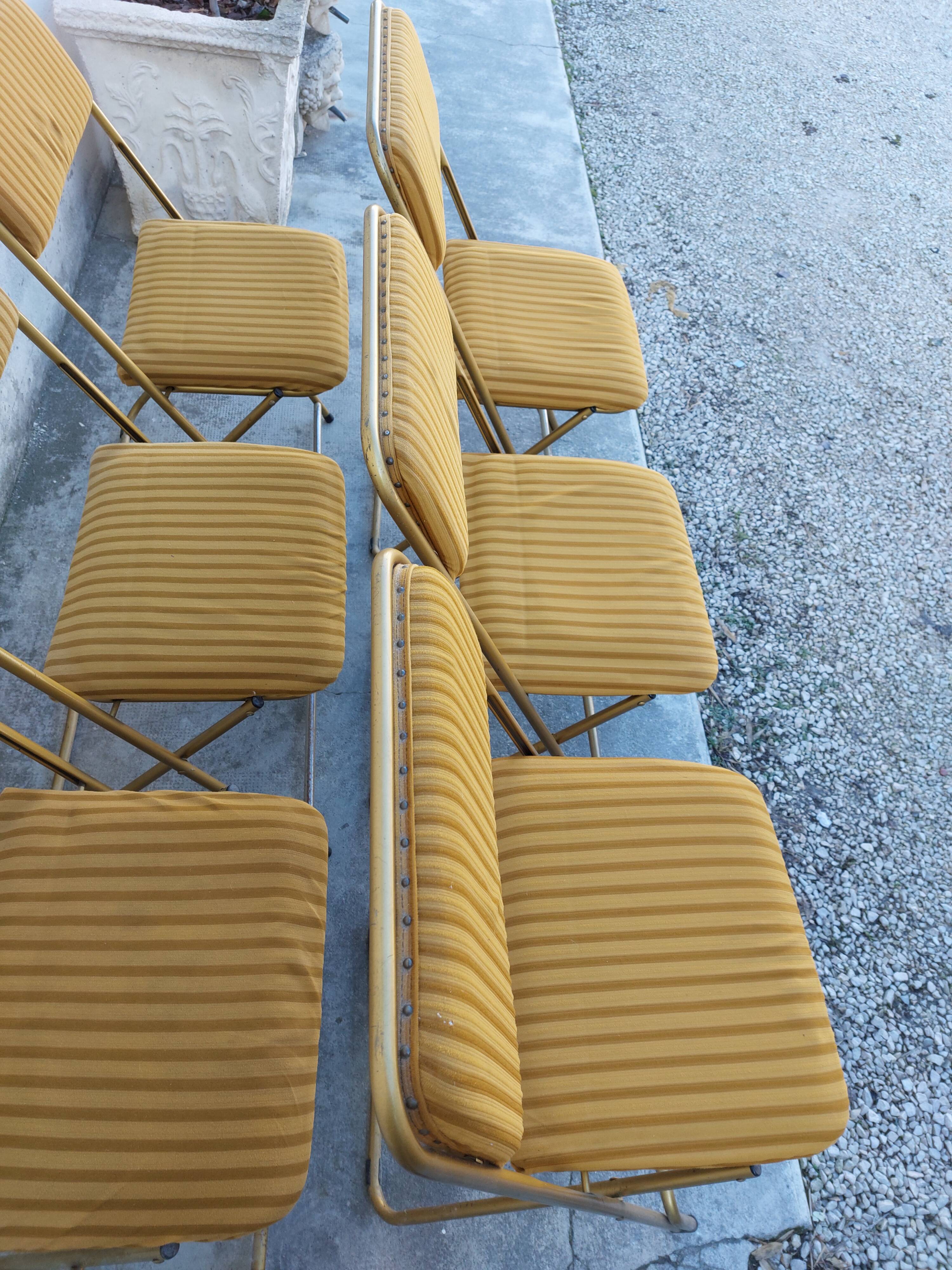 6 folding chairs Lafuma vintage 1970