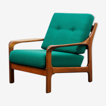 Vintage teak chair, 70s, Scandinavian style, refurbished
