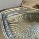 Vintage silver-plated butter dish with golden hazelnut - retro elegance