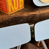 Set of 4 blue Formica chairs