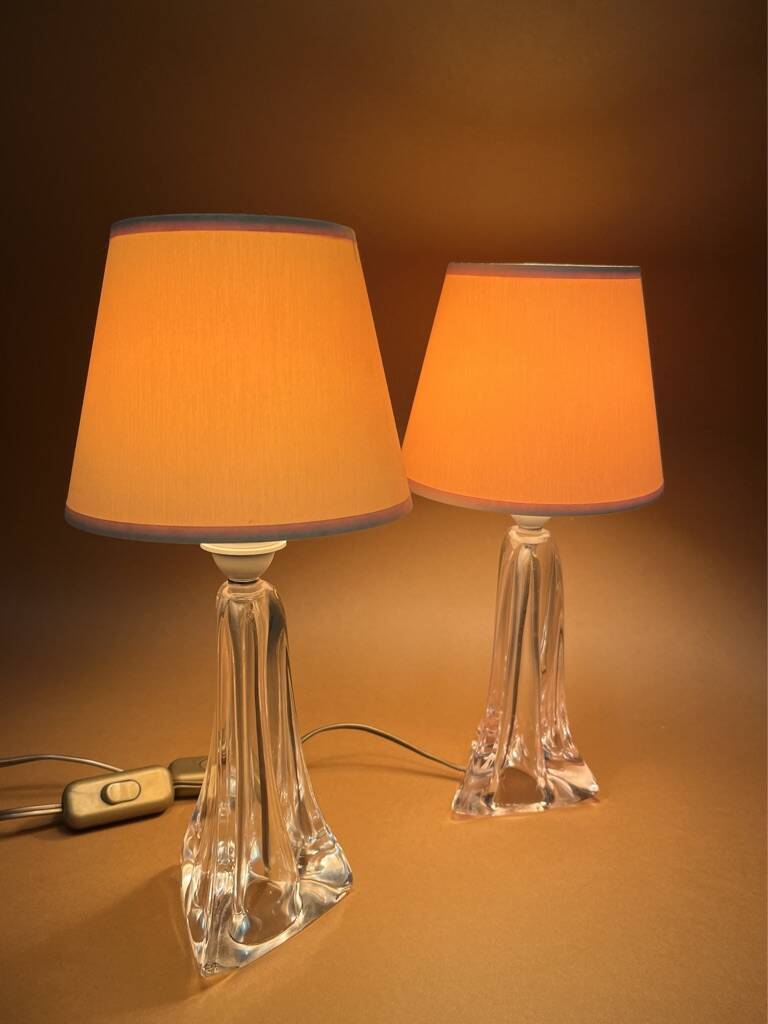 daum nancy france lamps signed pair
