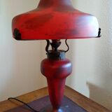 Champignon art-nouveau lamp signed schneider charles - foot and lampshade in glass paste