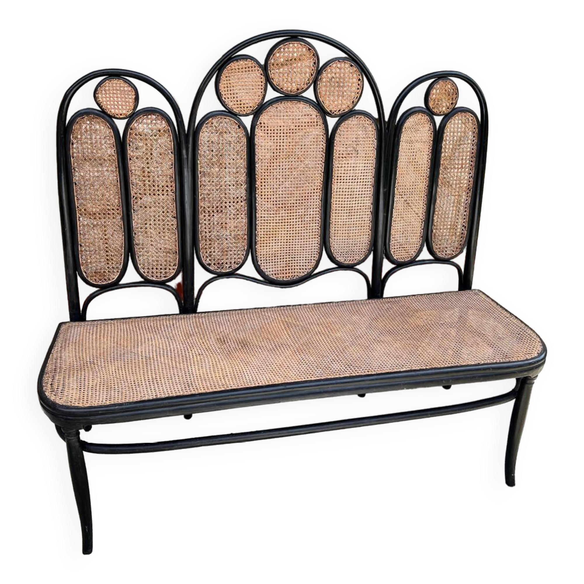 Vintage cane bench