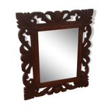 Old mirror carved wooden frame