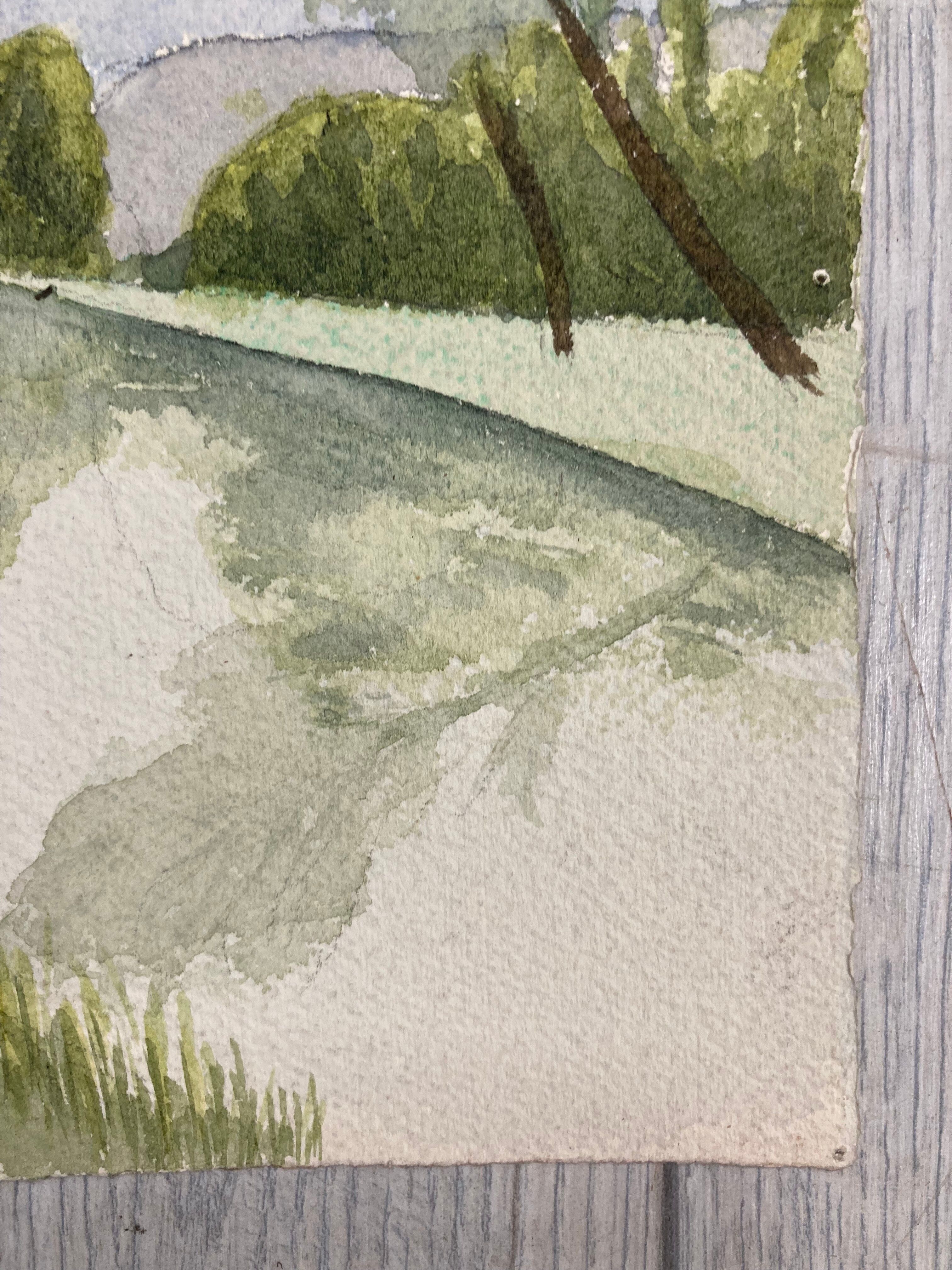 Vintage landscape watercolor