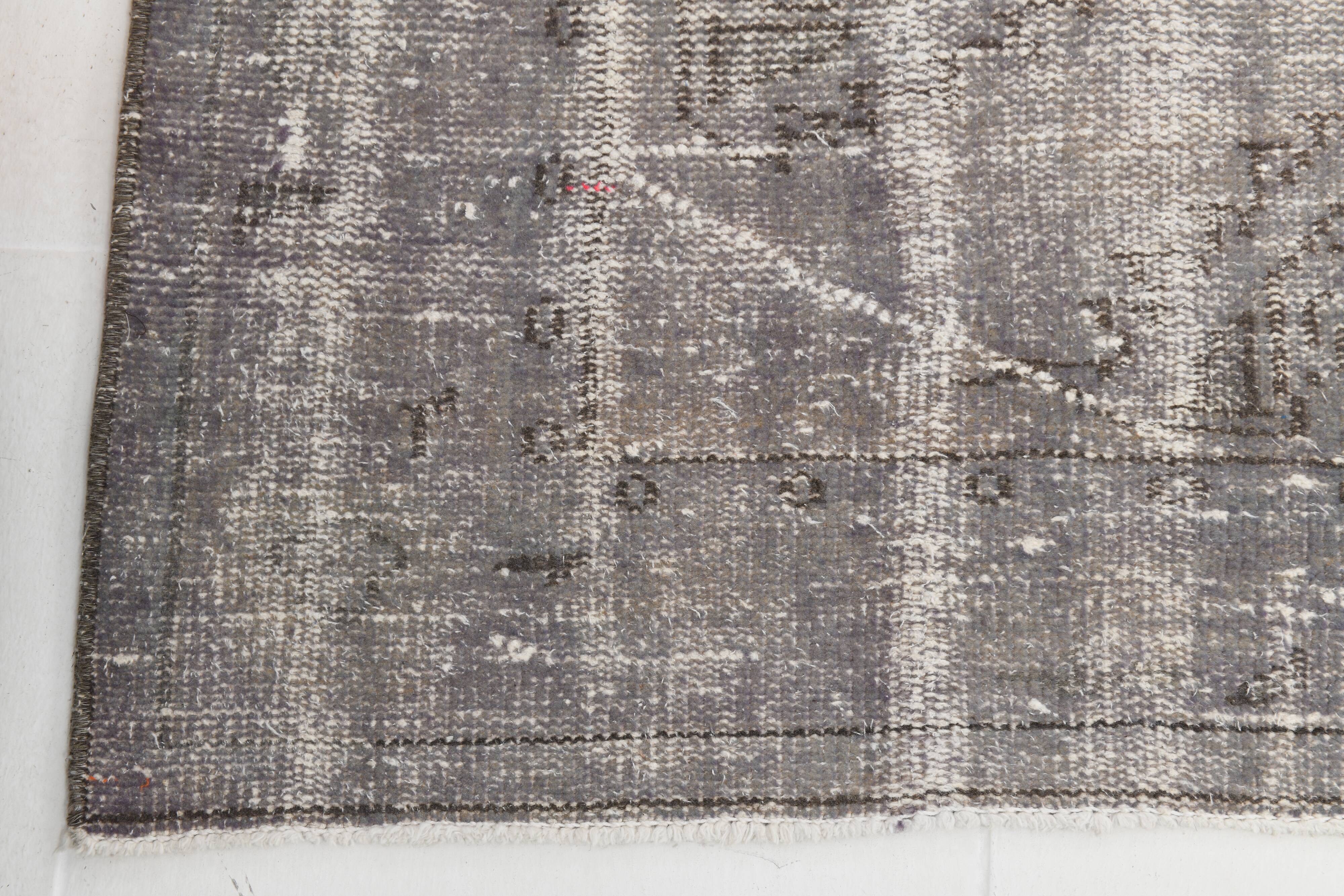 Gray handmade vintage rug 174x294cm