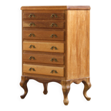 Vintage Danish 1967 Highboy 6 Drawer Dresser in Oak