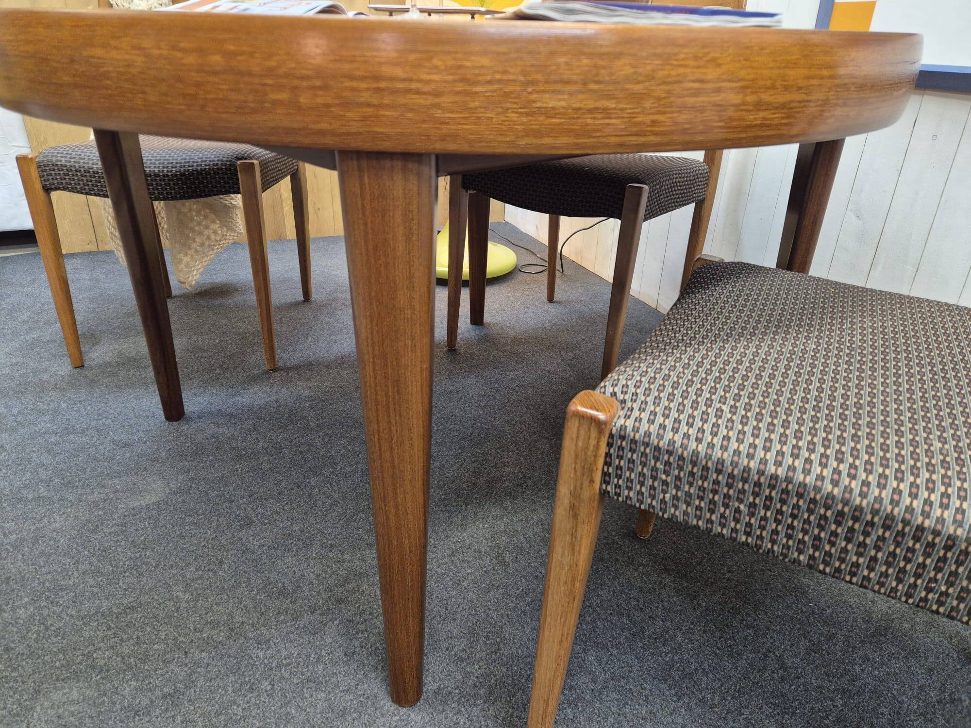 Vintage Scandinavian table with double butterfly extension.