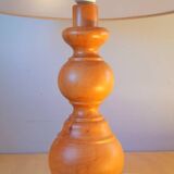 Scandinavian turned wooden lamp 60s