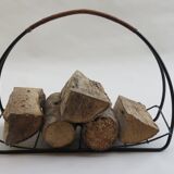 Log metal and cane log basket 1960