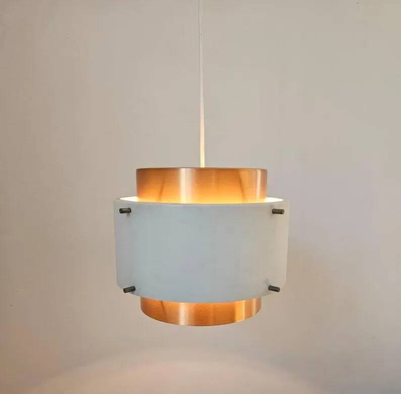 Rare Midcentury Pendant in style of Jo Hammerborg, Denmark, 1970s