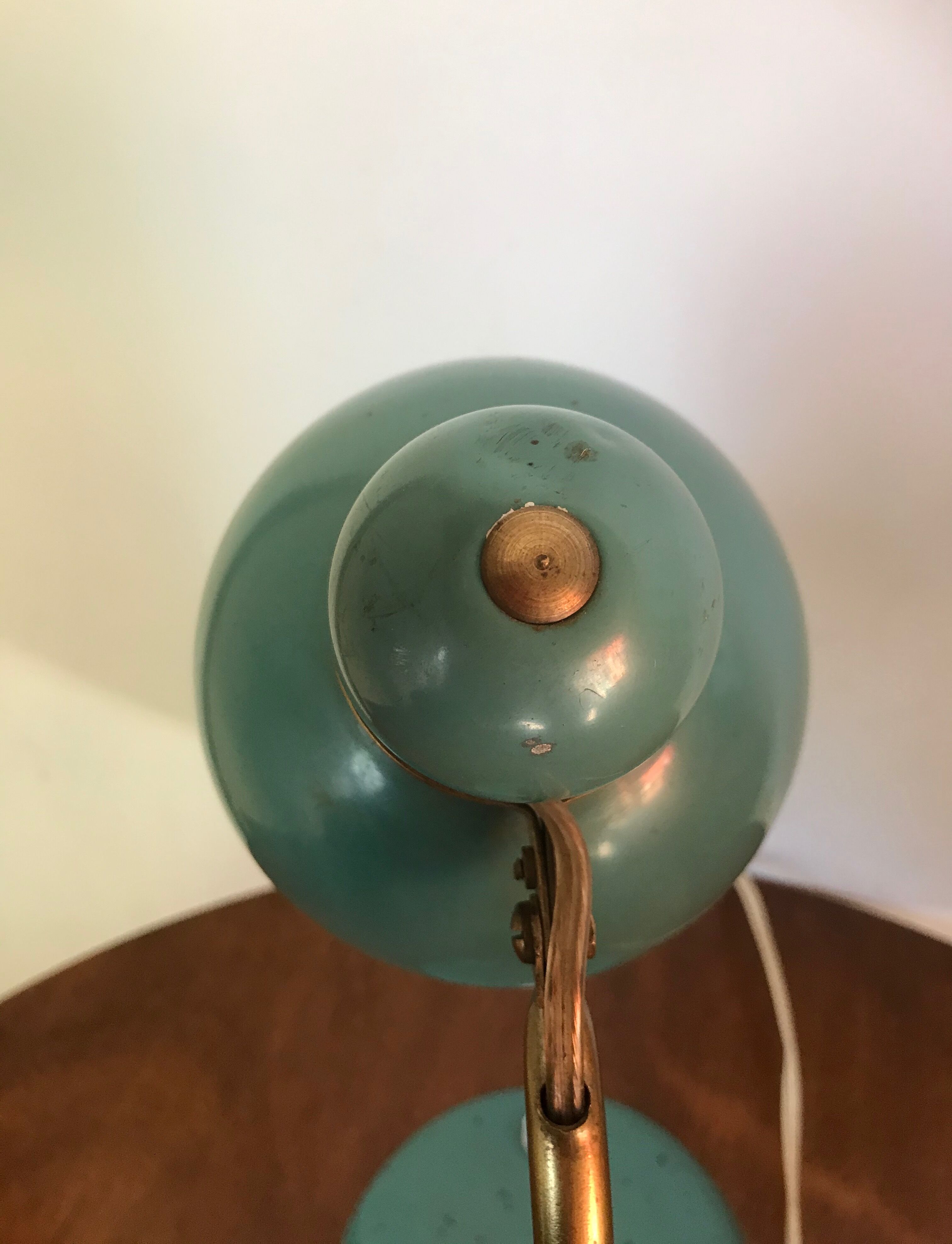 Vintage khaki green metal lamp