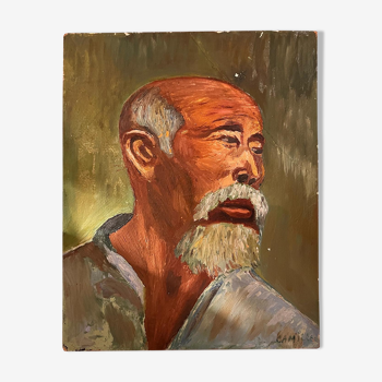 Old portrait, Asian man head