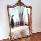 Large gilded mirror louis XV rockery  142x99cm