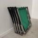 Set of 4 folding chairs with green canvas and aluminum frame