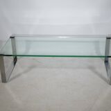Table basse en verre chromé Draenert 1022 années 1970