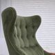 1960s, Danish highback armchair, green furniture velour, teak wood.
