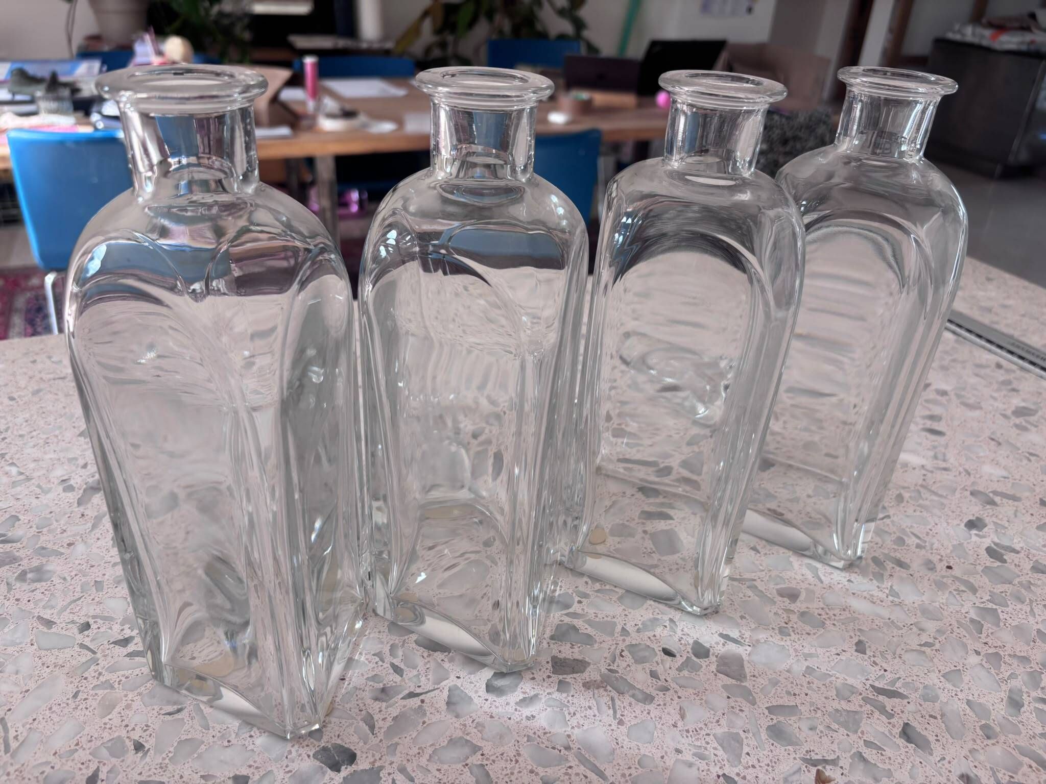 Set 4 Baccarat crystal whisky carafes. Rare Vologne model, created in 1995.