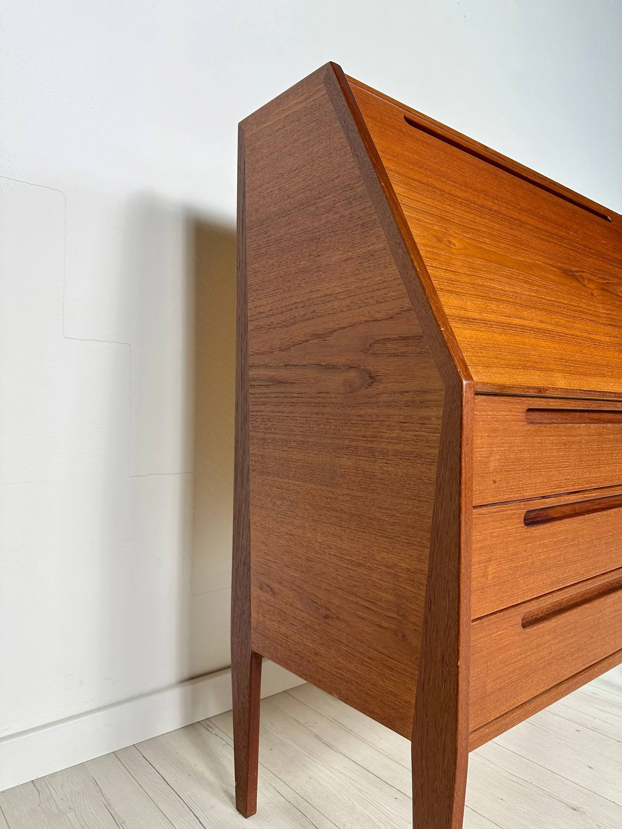 1960s Vintage Danish teak secretary by Kai Kristiansen for HNJ Møbler