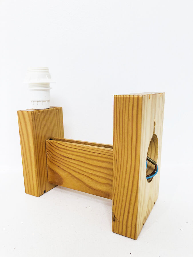 Scandinavian pine wall lamp, 1970-80