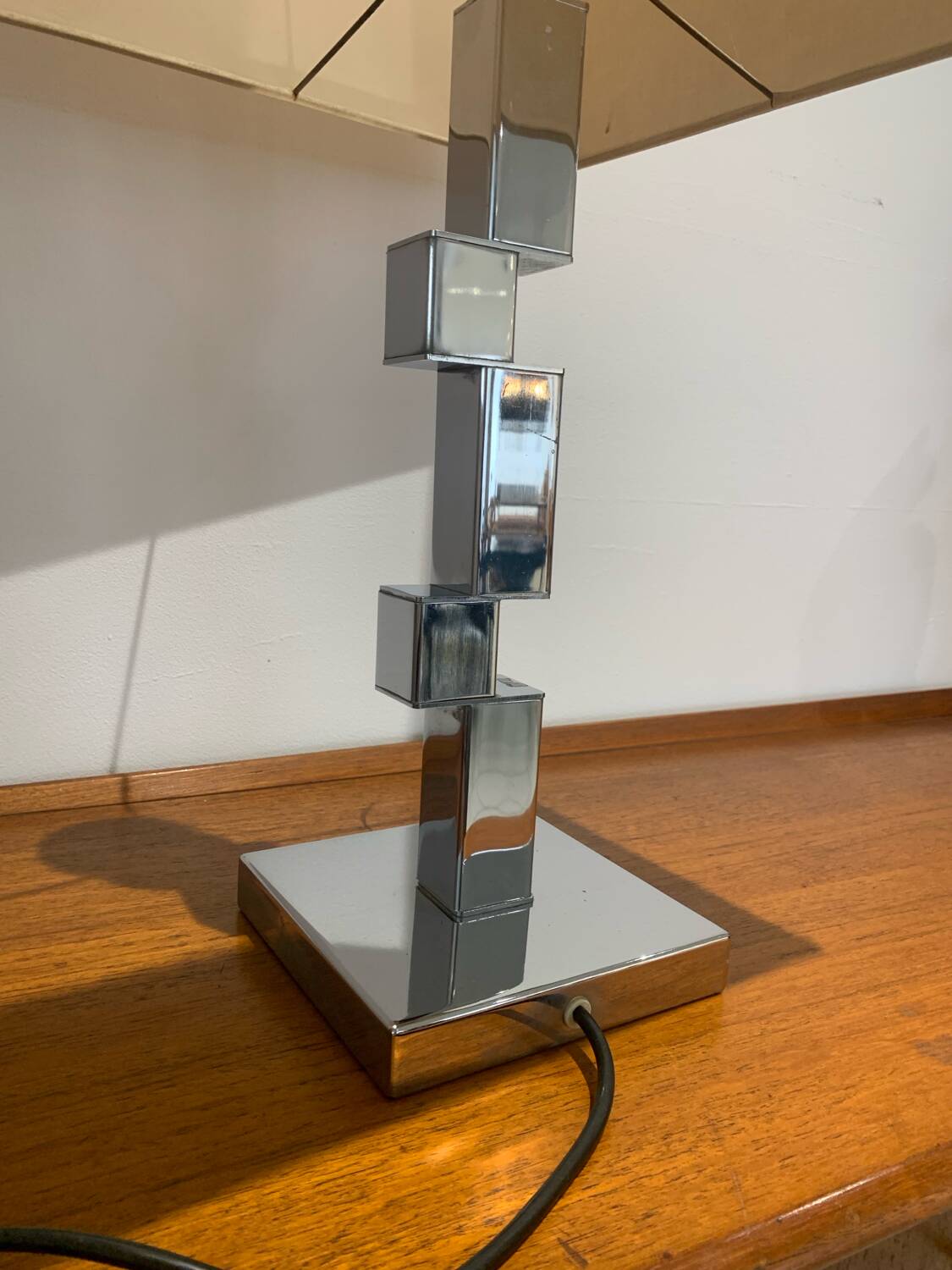 Vintage space age modernist chrome lamp circa 1970