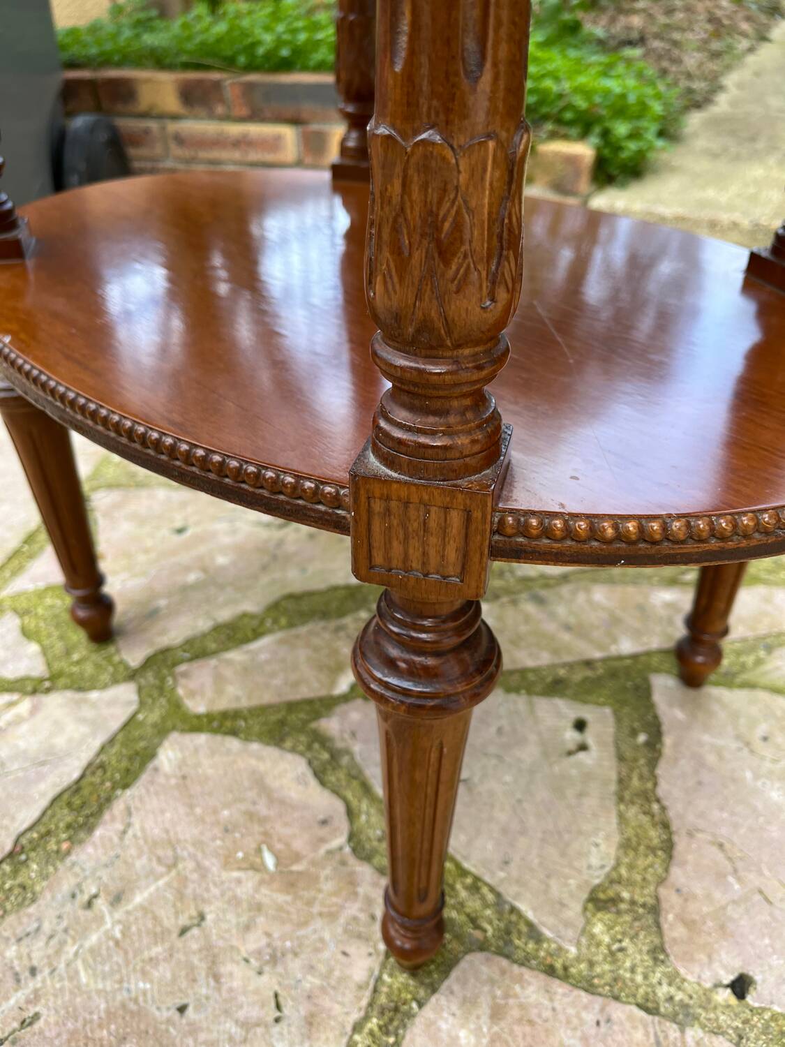 Small carved wooden table