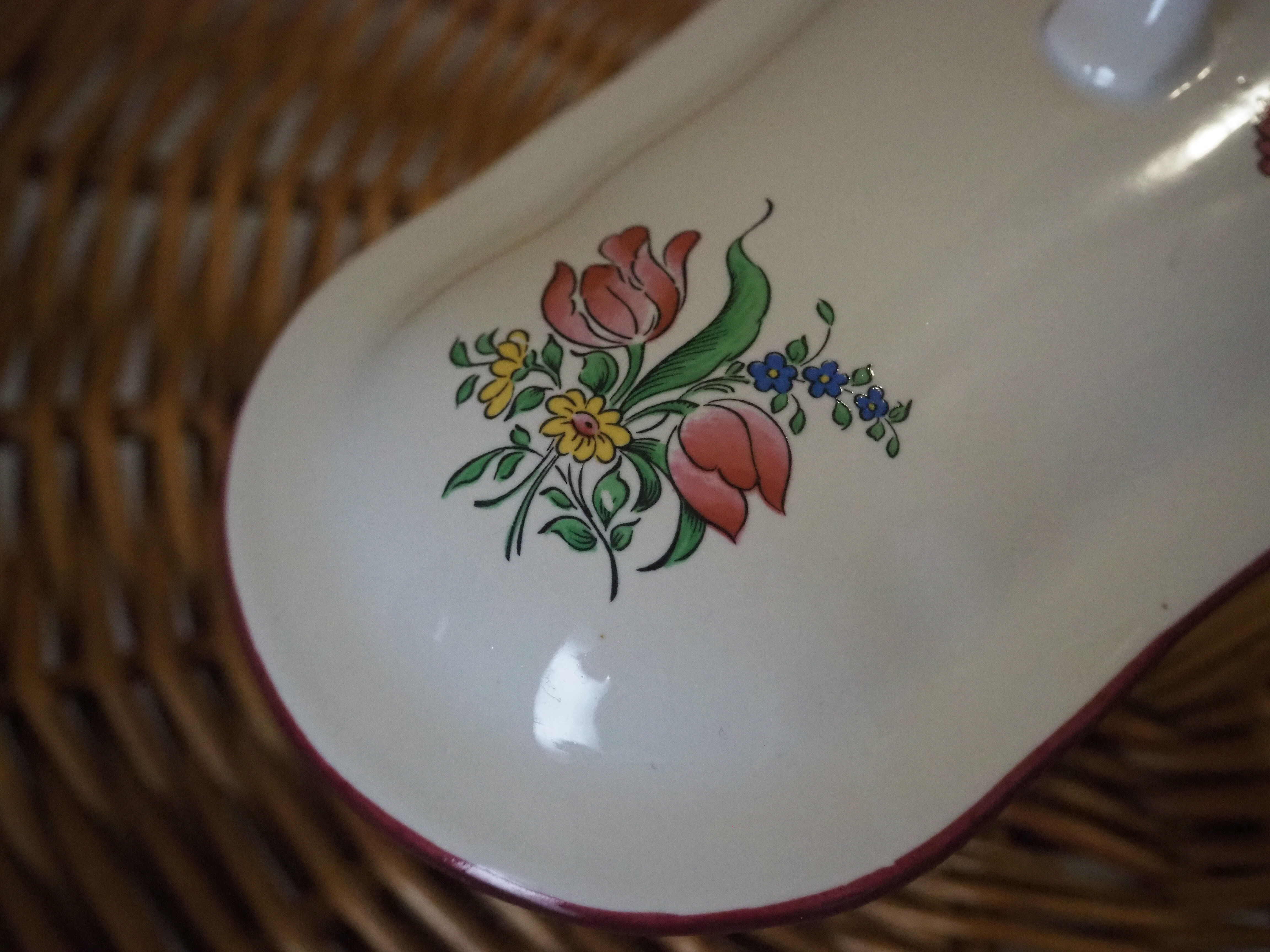 Comb holder with lid or bonbonnière - louis xv – reverbere collection – faience lunéville