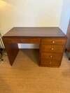 Art Deco desk in wood and walnut veneer.