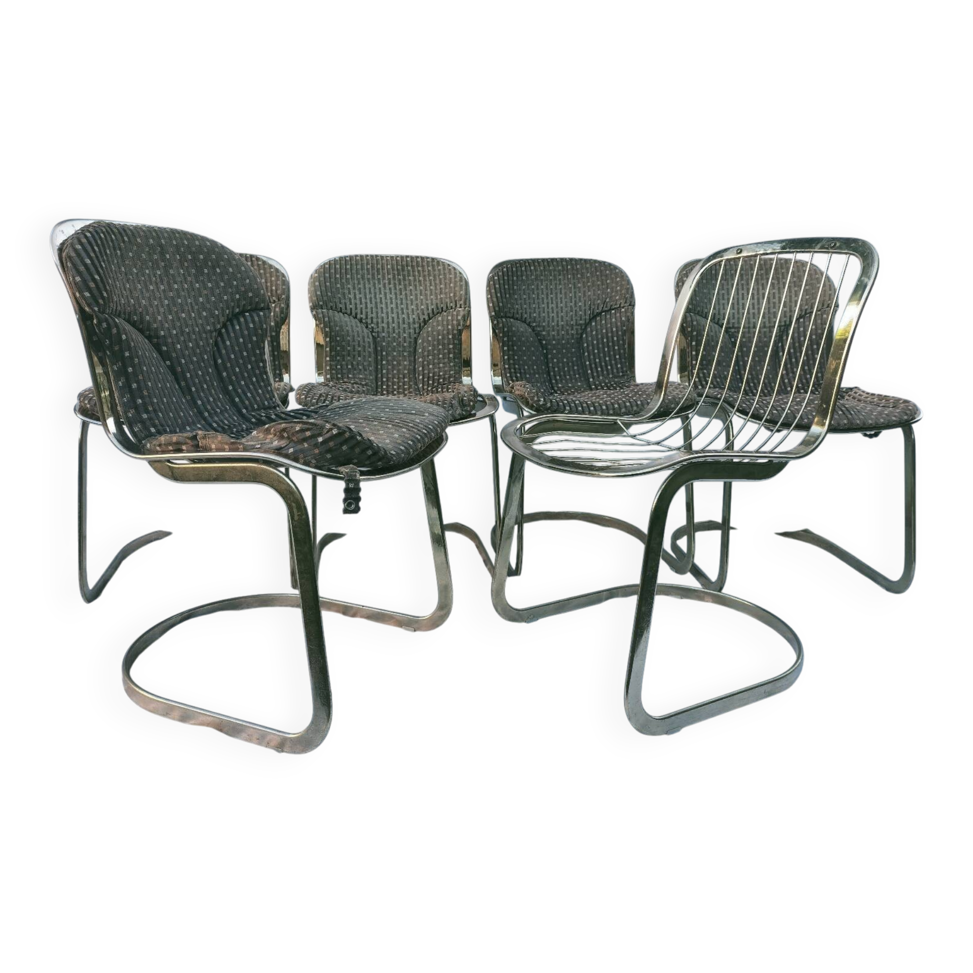 6 golden metal chairs Cidue