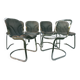 6 chaises en métal doré Cidue