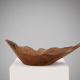 Grand bol en bois de racine organique, France, années 1950