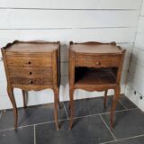 Paire de tables de chevet style Louis XV en chêne