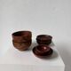 Antique walnut wooden bowls