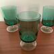 4 stemmed glasses in emerald green glass – 1970s