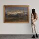 Antique Italian signed mountain landscape painting from 19th century
