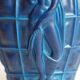 Vase Art Déco "Ingrid" en verre opaque bleu lapis par Henry Schlevogt
