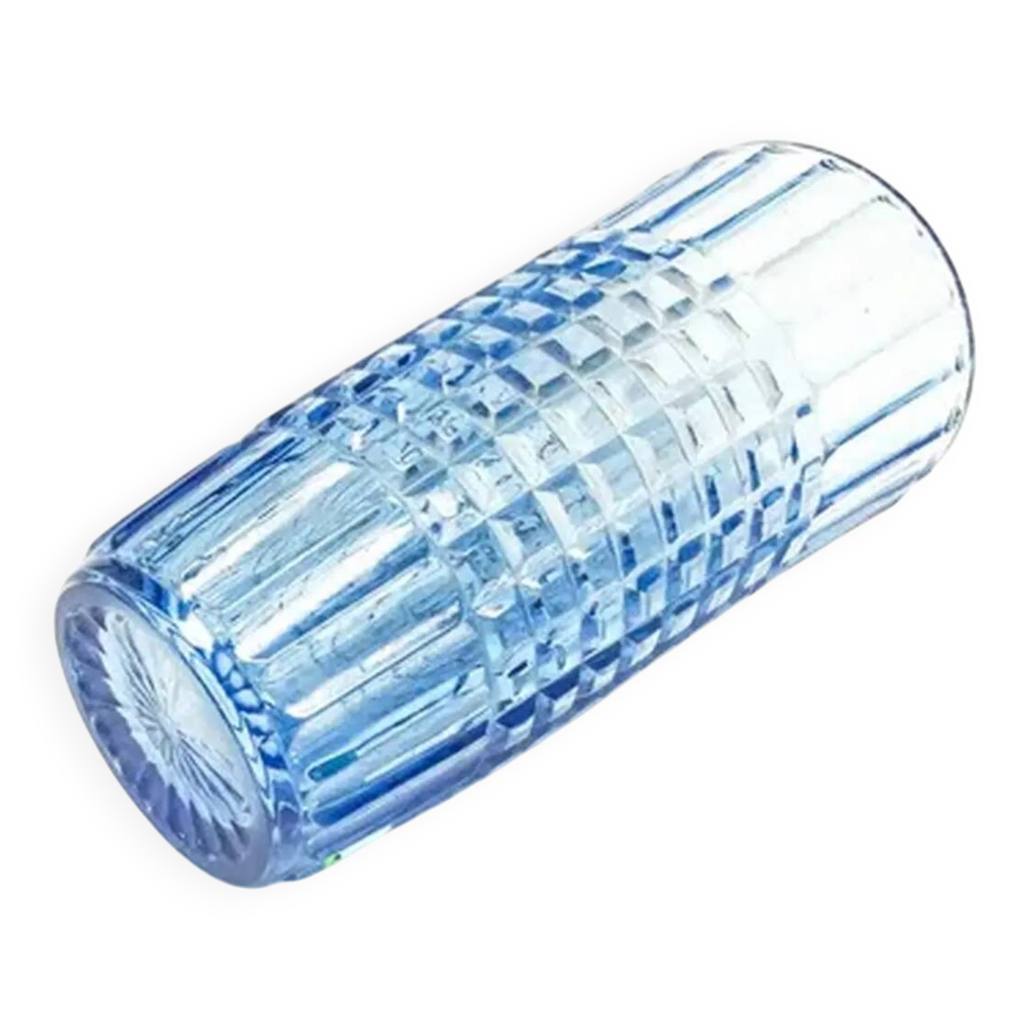 Mid-century modern vase, turquoise glass, HSG Ząbkowice, Poland, 1970s