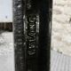 bistro table with cast iron legs signed Lelong, early 20th century