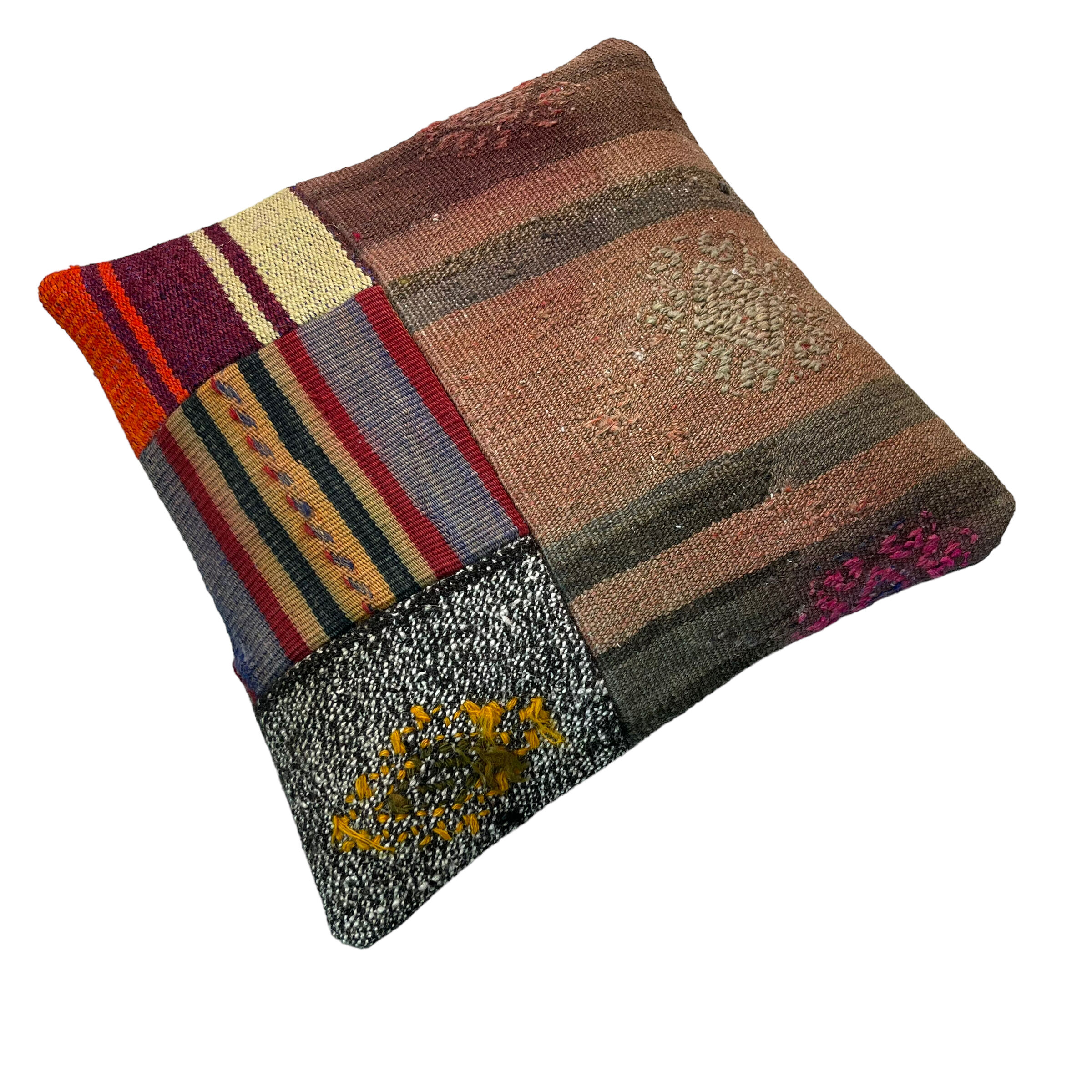 Housse de coussin kilim turc vintage, 40 x 40 cm