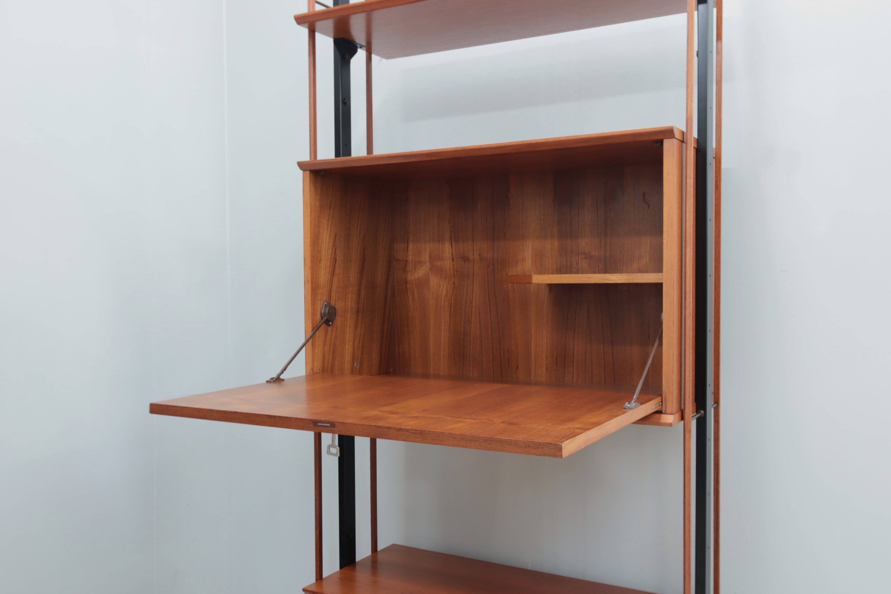 Mid century modular blonde teak bookcase 1960s