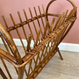 Rattan wicker magazine rack
