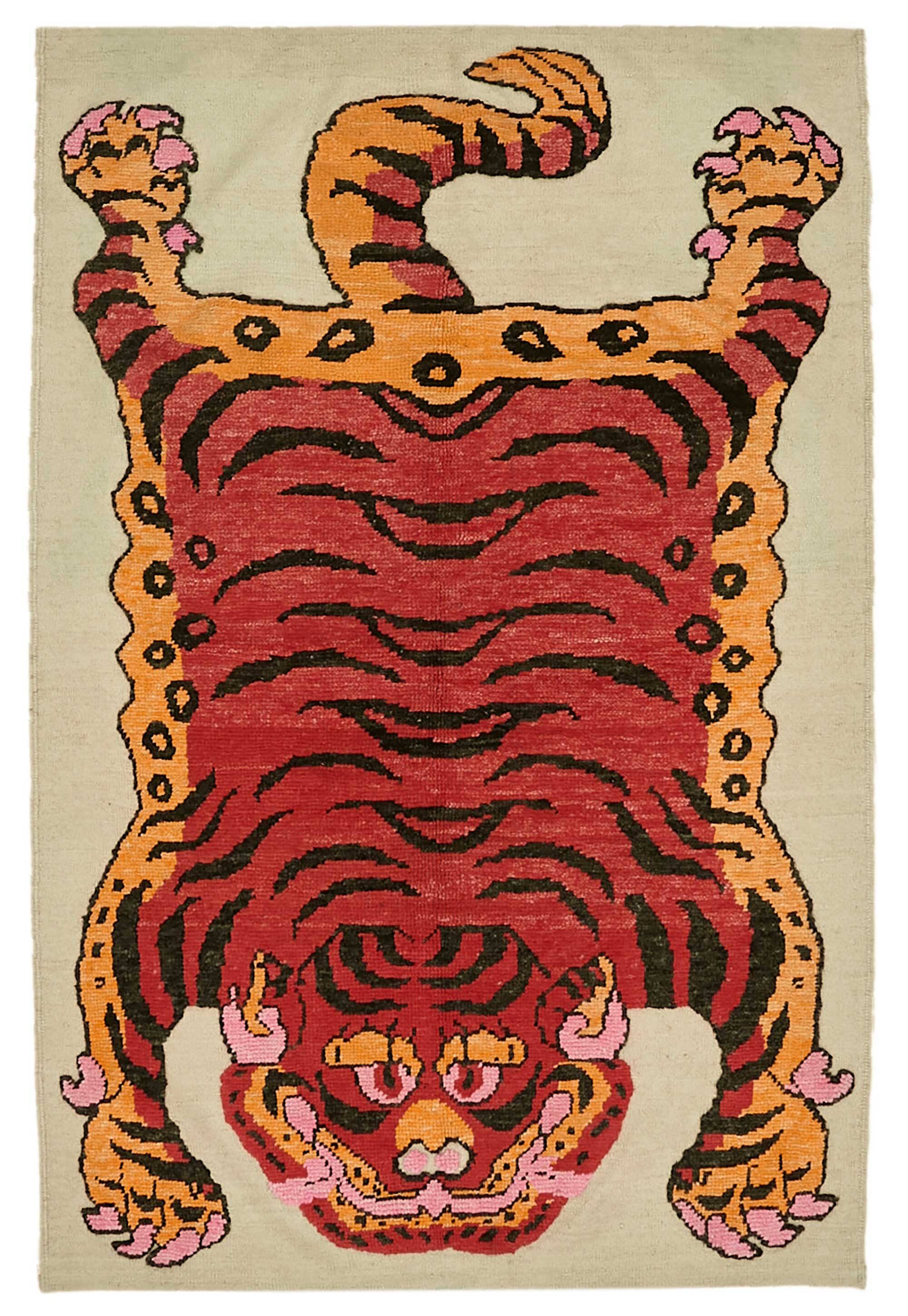 Turkish Handknotted Wool Tiger Rug  142 cm x 227 cm