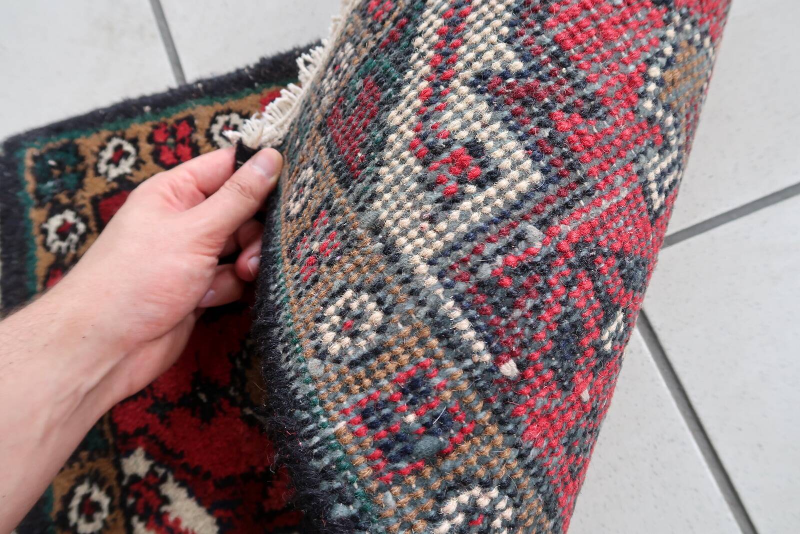 Tapis vintage fait main Hamadan – 40 cm x 60 cm - 1C960